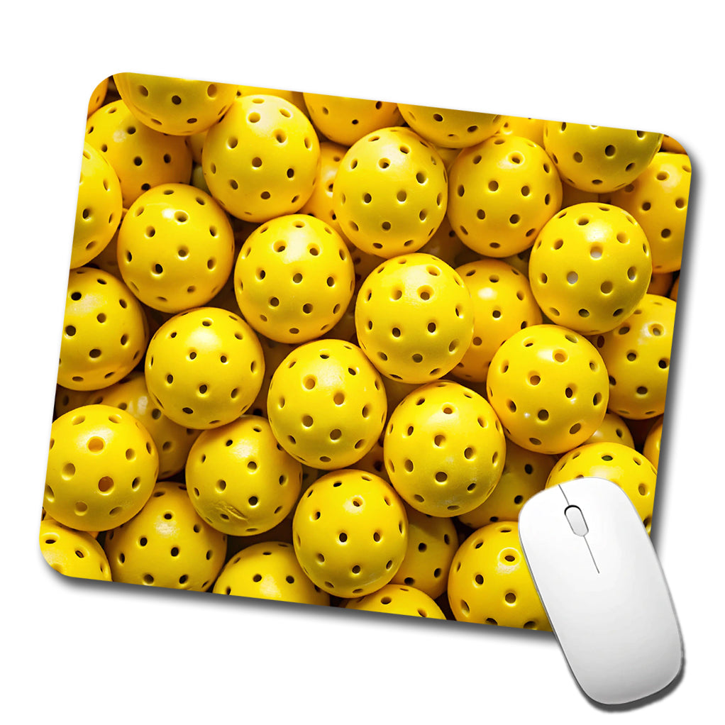 Lots Of Yellow Pickleball Balls Low Profile Mouse Pad Mat