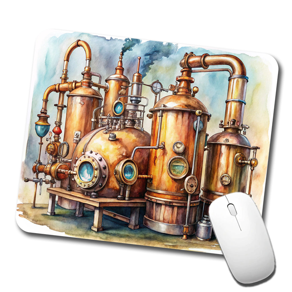 Steampunk Beer Alcohol Still Pipes And Gauges Low Profile Mouse Pad Mat