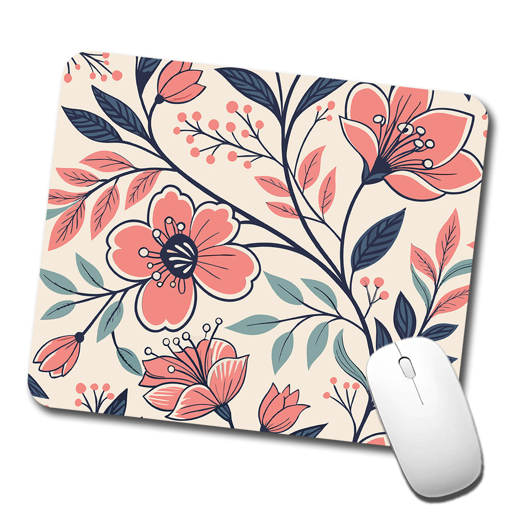 Beautiful Vine Flowers Low Profile Mouse Pad Mat