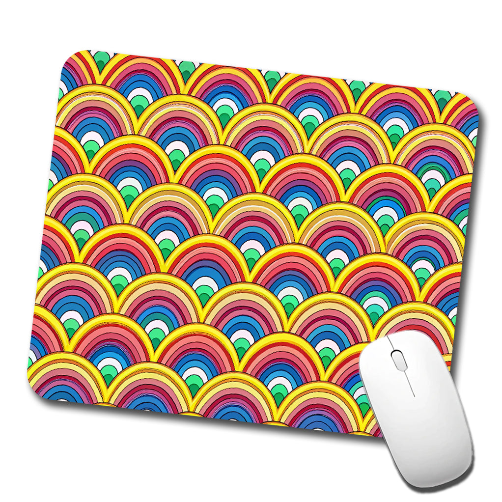 Bohemian Rainbow Pattern Low Profile Mouse Pad Mat