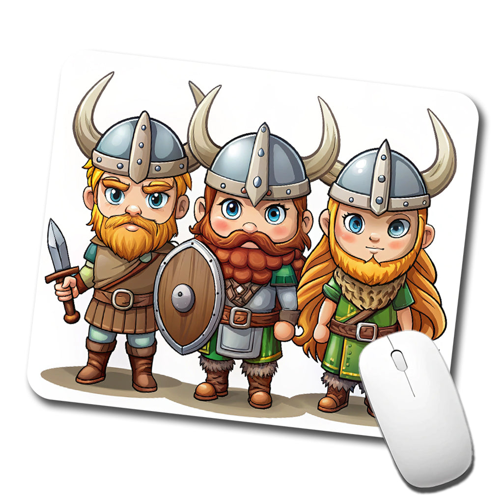 Cute Vikings Low Profile Mouse Pad Mat