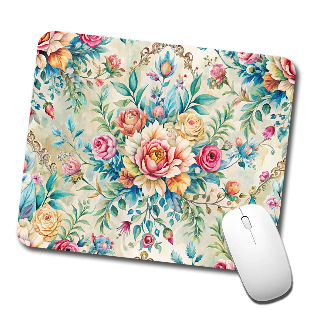 Elegant Bohemian Wallpaper Low Profile Mouse Pad Mat