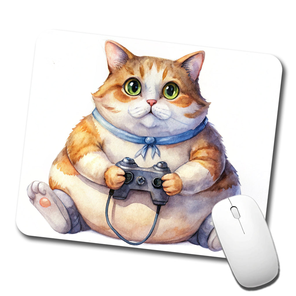 Fat Gamer Kitty Low Profile Mouse Pad Mat
