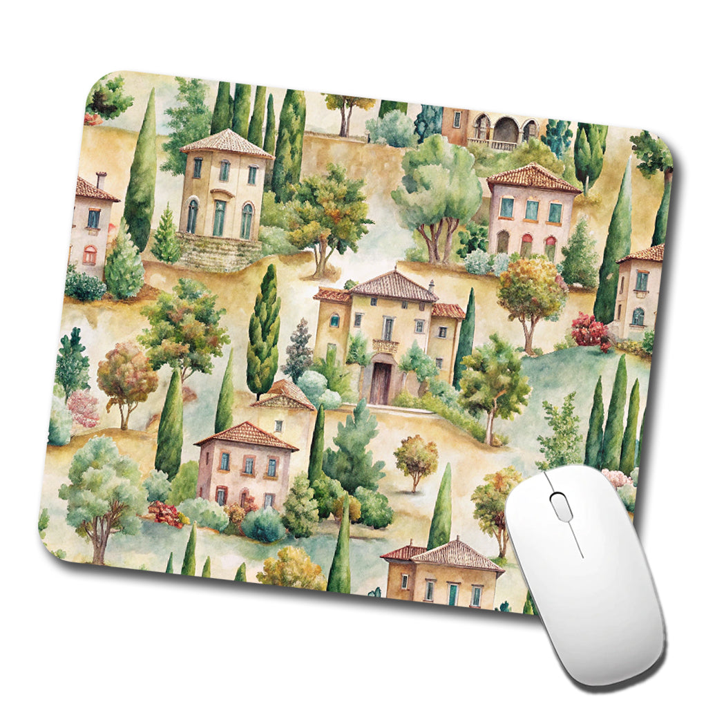 Italian Villa Hillside Town Italy Low Profile Mouse Pad Mat