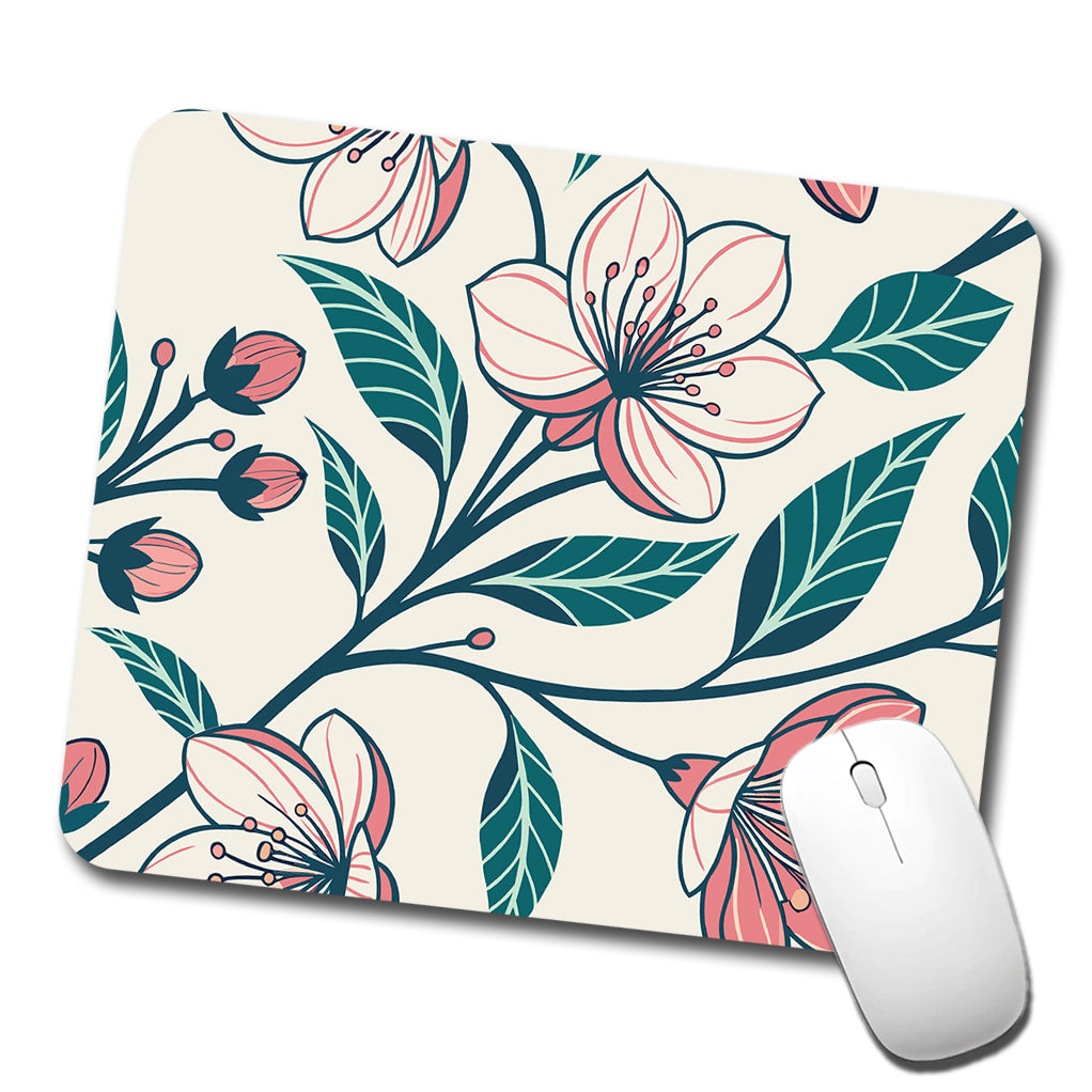 Lovely Flowers Twining Low Profile Mouse Pad Mat