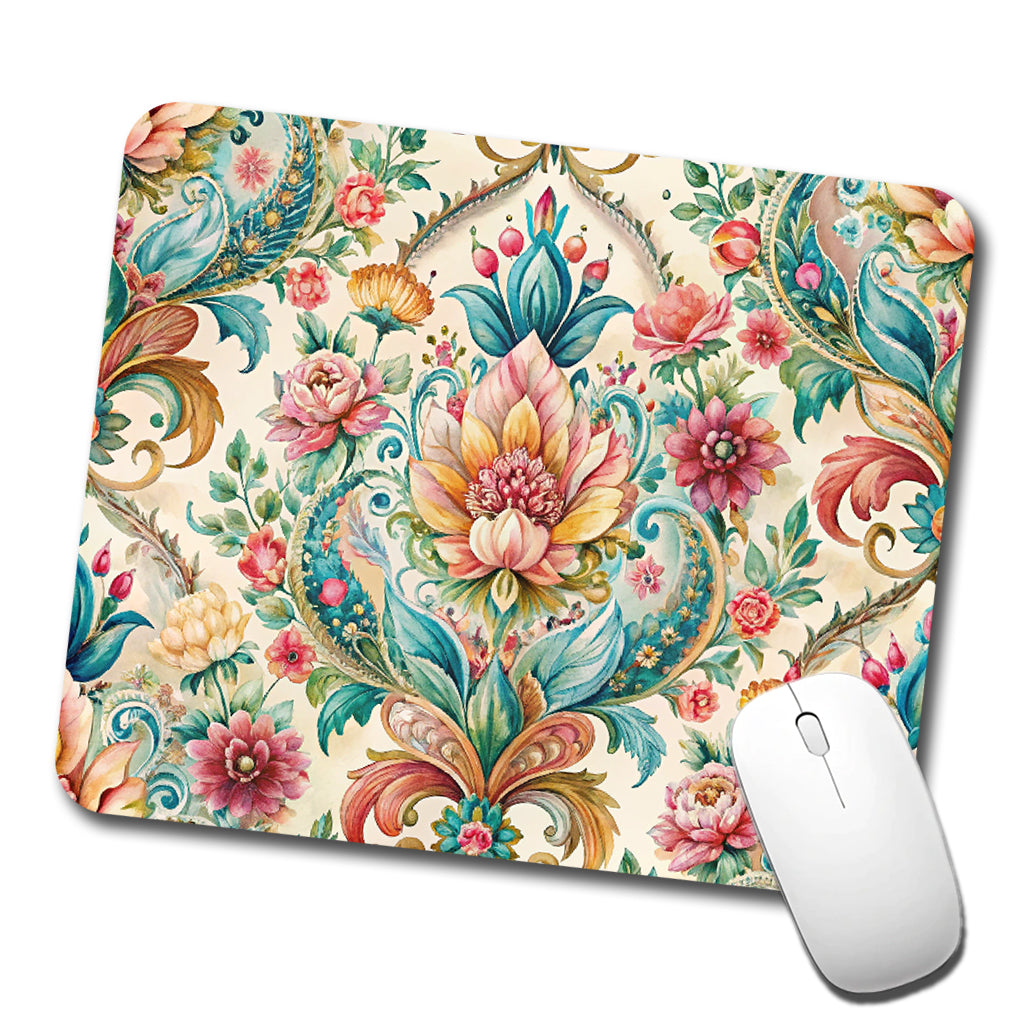 Refined Bohemian Wallpaper Low Profile Mouse Pad Mat