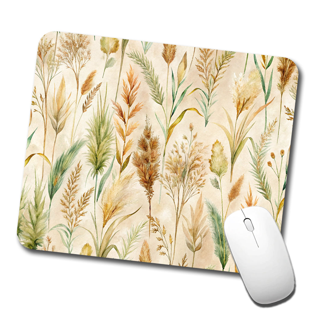 Wild Grasses Wheat Pattern Low Profile Mouse Pad Mat