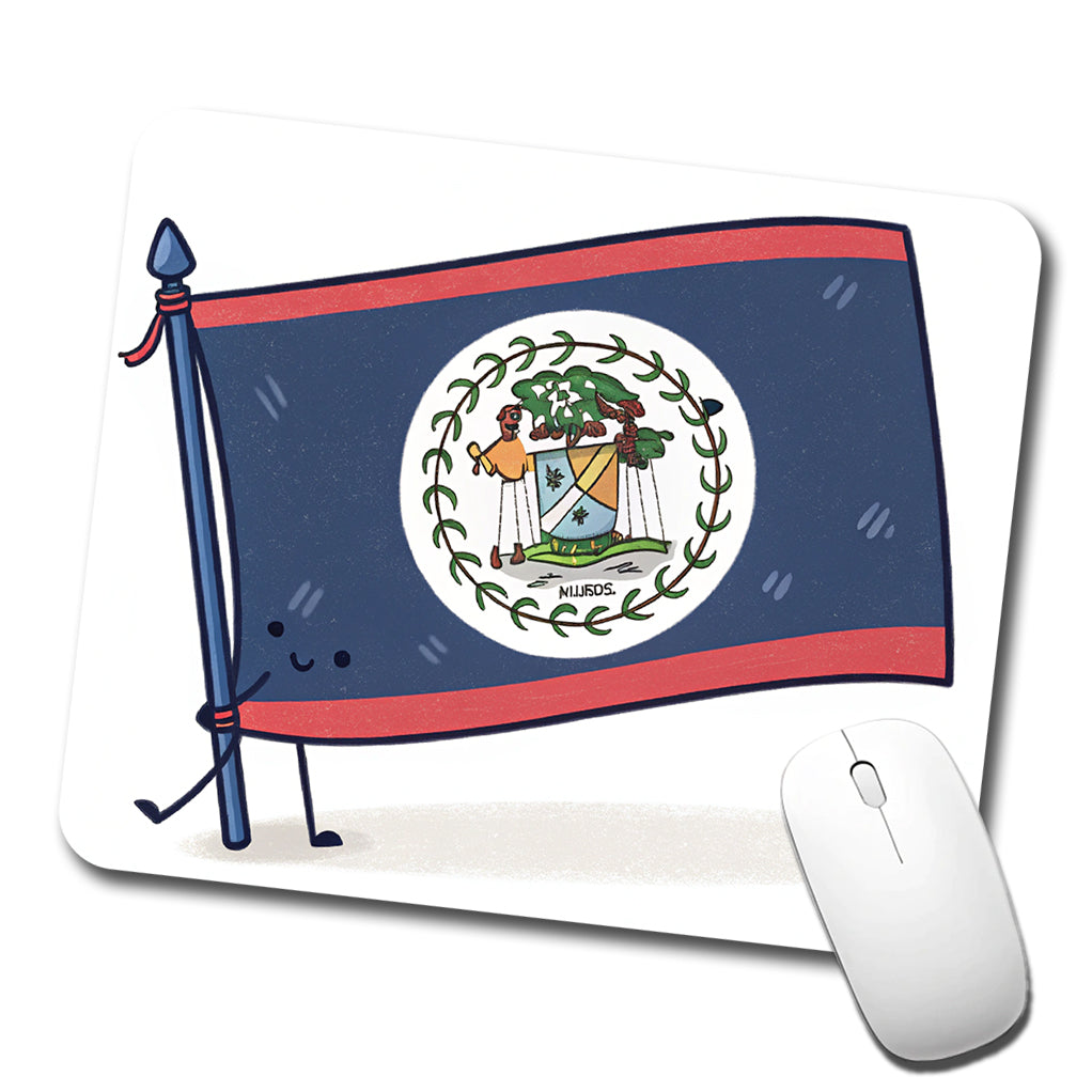 Kawaii Belize Flag Low Profile Mouse Pad Mat