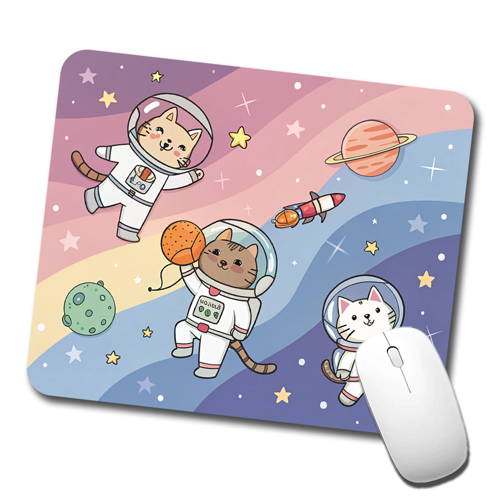 Kawaii Cat Astronauts Low Profile Mouse Pad Mat