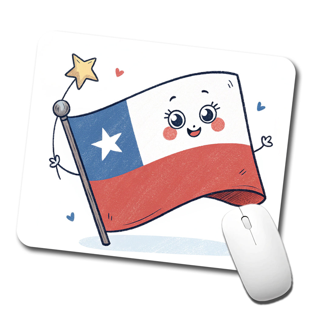 Kawaii Chile Flag Low Profile Mouse Pad Mat