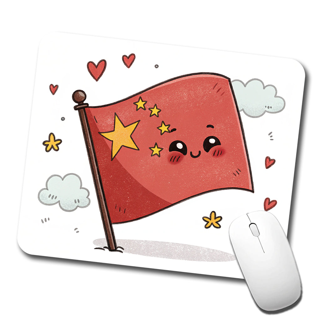 Kawaii China Flag Low Profile Mouse Pad Mat