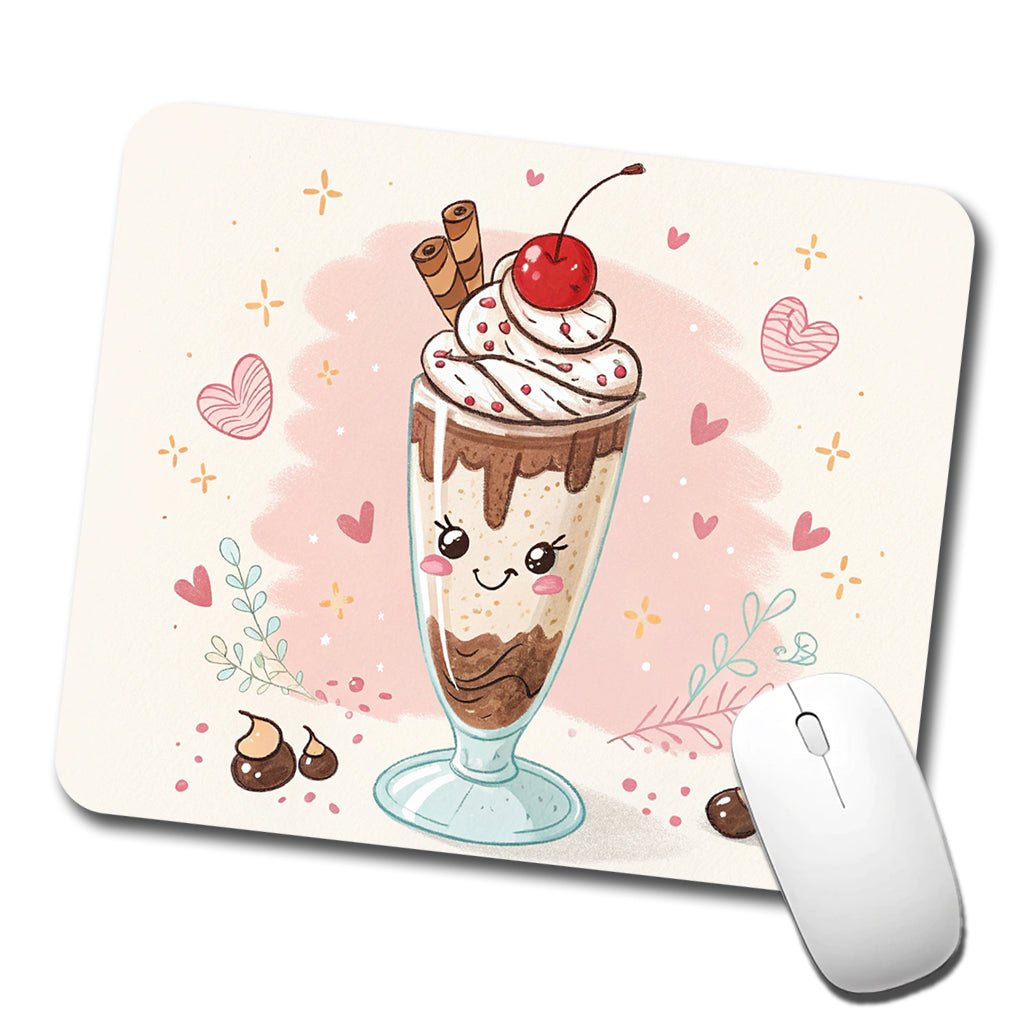 Kawaii Chocolate Milk Shake Low Profile Mouse Pad Mat