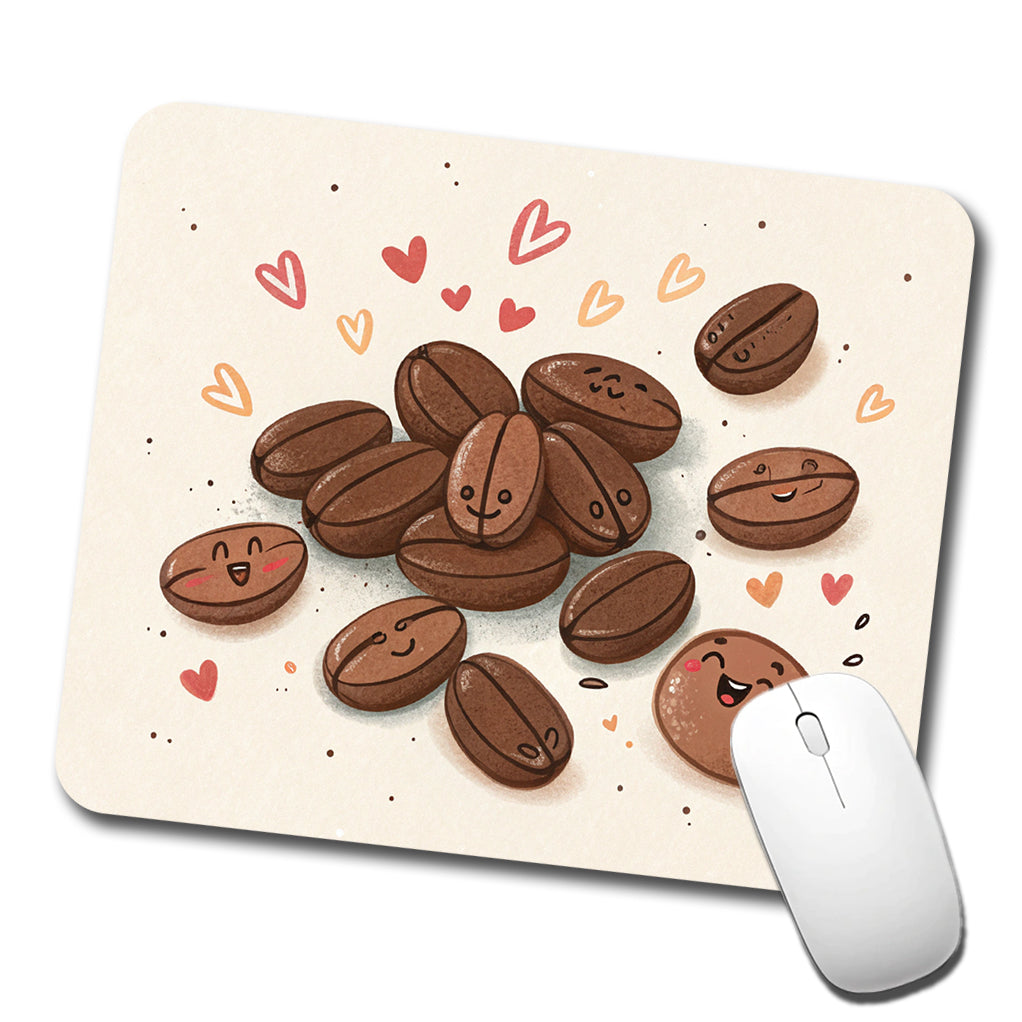 Kawaii Coffee Beans Low Profile Mouse Pad Mat