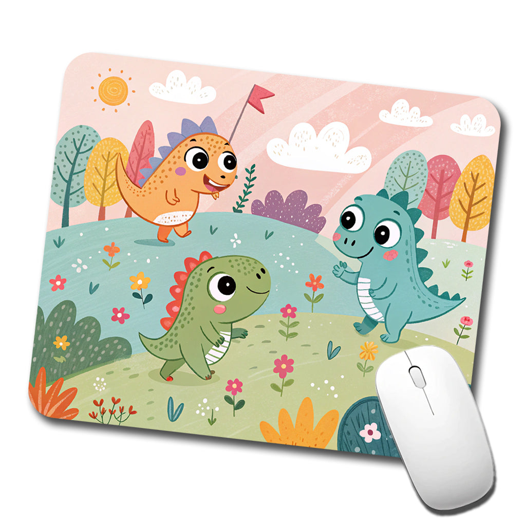 Kawaii Dinosaurs Low Profile Mouse Pad Mat