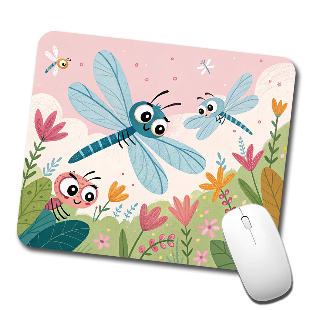Kawaii Dragonflies Low Profile Mouse Pad Mat