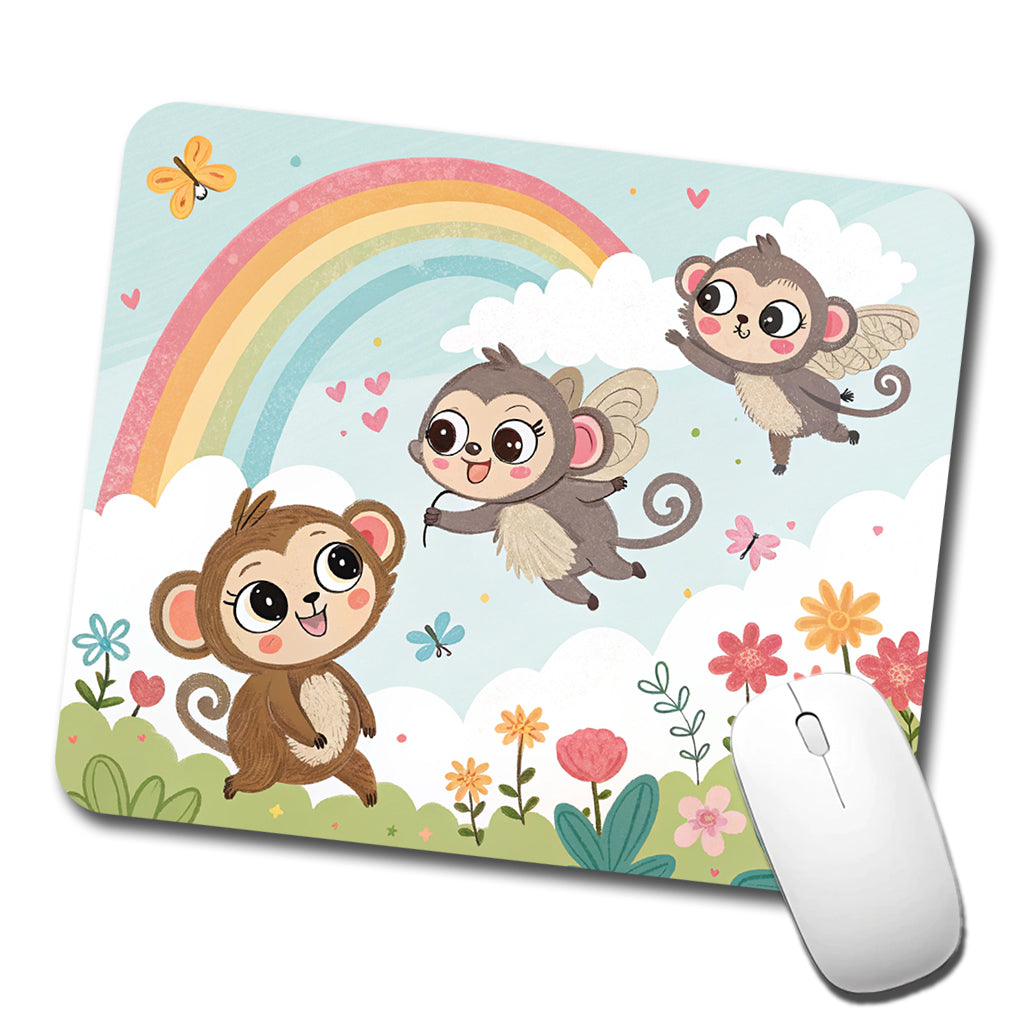 Kawaii Flying Monkeys Low Profile Mouse Pad Mat