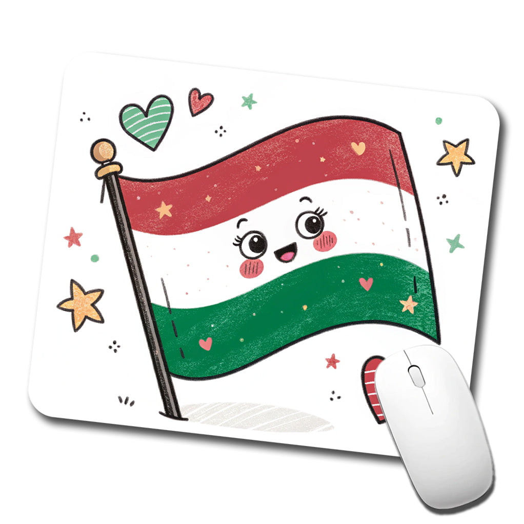 Kawaii Hungary Flag Low Profile Mouse Pad Mat