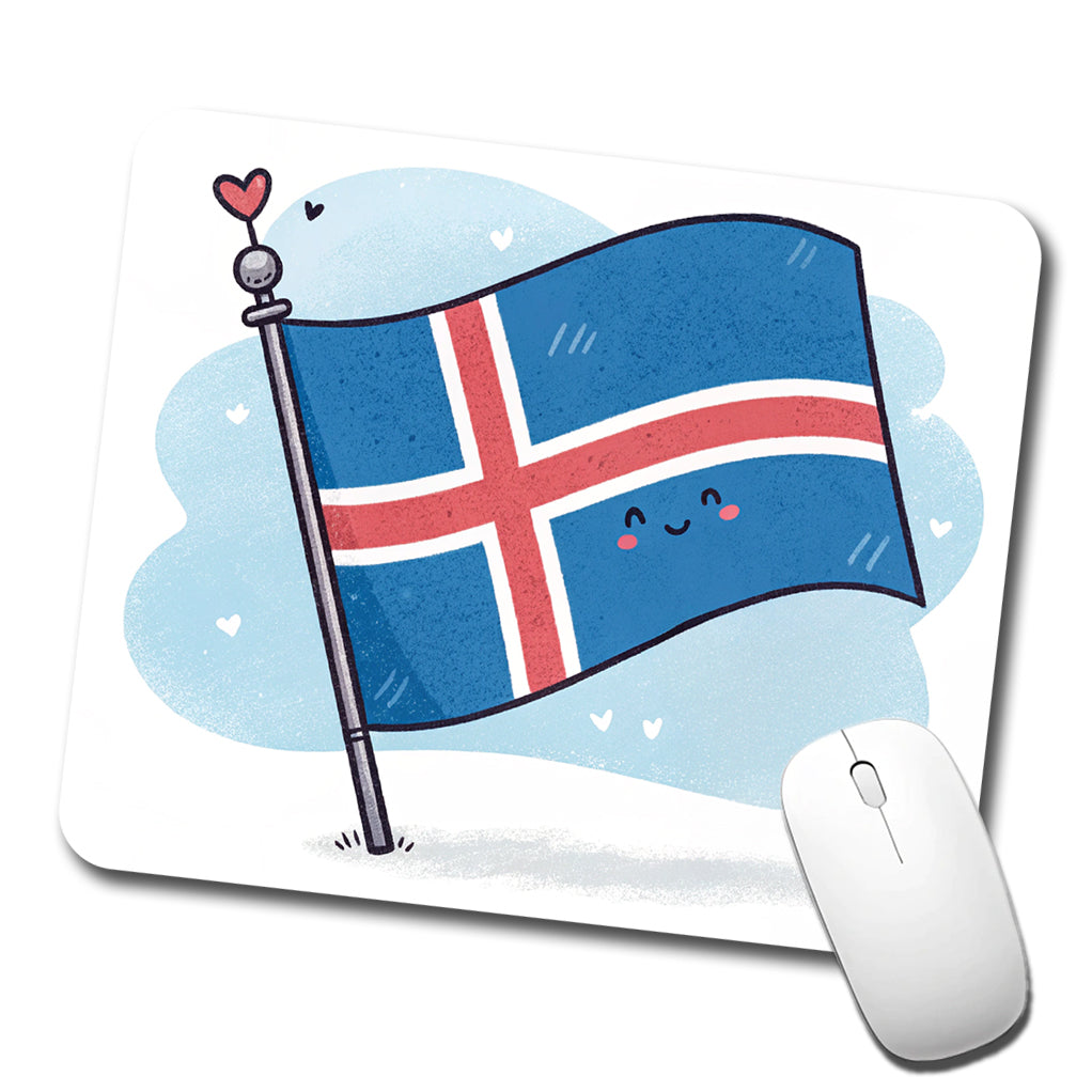 Kawaii Iceland Flag Low Profile Mouse Pad Mat