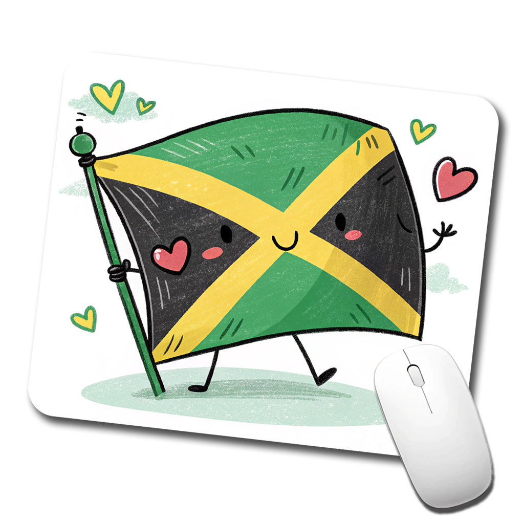 Kawaii Jamaica Flag Low Profile Mouse Pad Mat