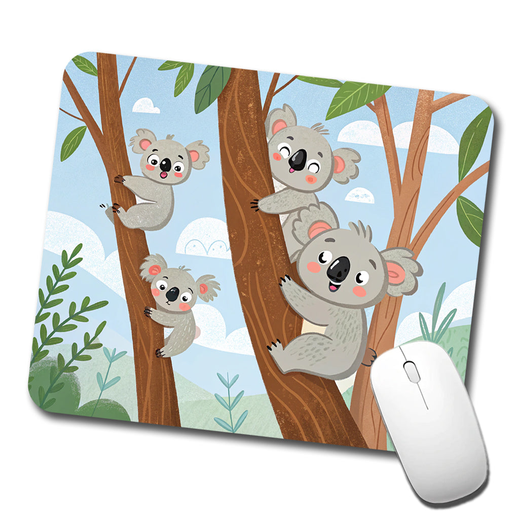 Kawaii Koala Bears Climbing Trees Low Profile Mouse Pad Mat