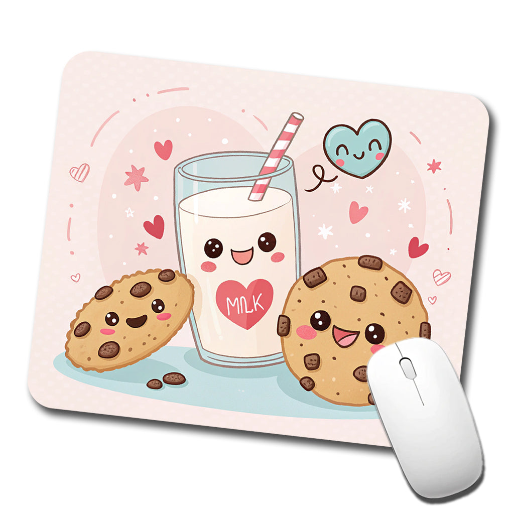 Kawaii Milk And Cookies Low Profile Mouse Pad Mat