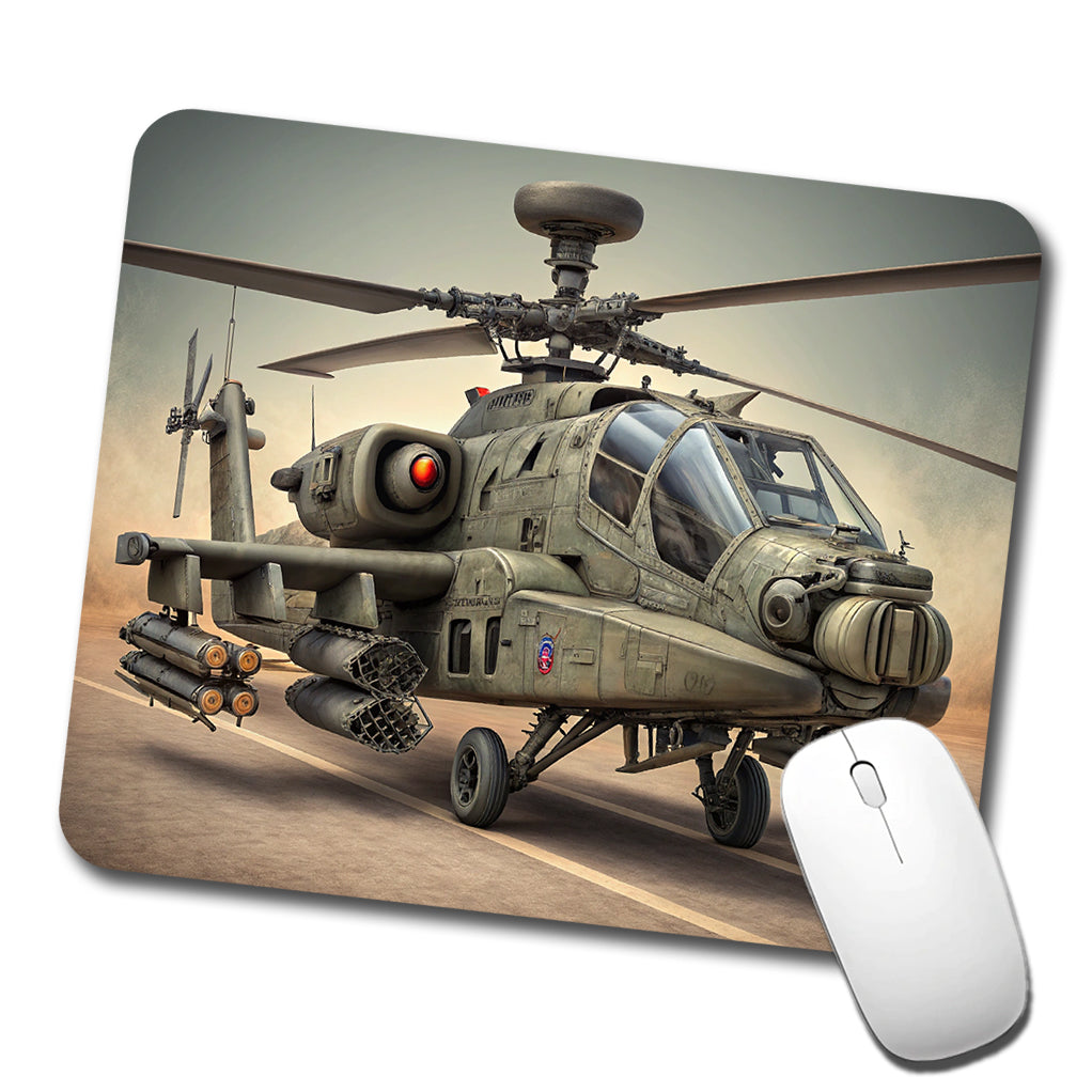 AH-64 Apache US Army Attack Helicopter Low Profile Mouse Pad Mat