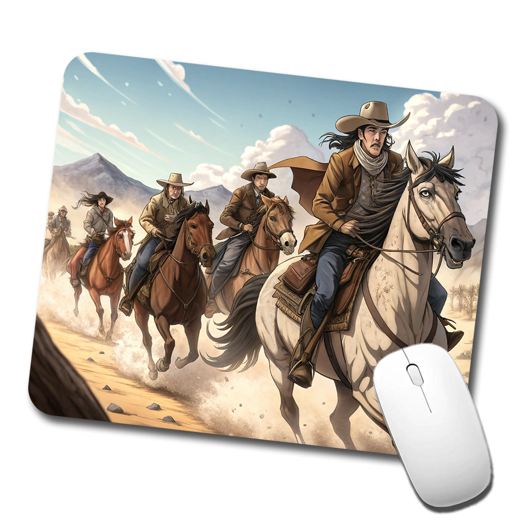 Bandits Riding Hard Old West Cowboys Western Low Profile Mouse Pad Mat