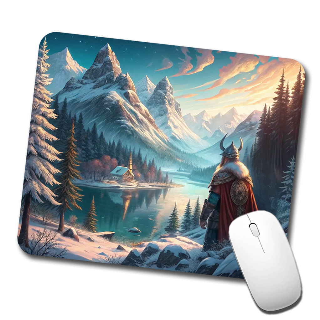 Classic Nordic Viking Anime Style Fantasy Low Profile Mouse Pad Mat