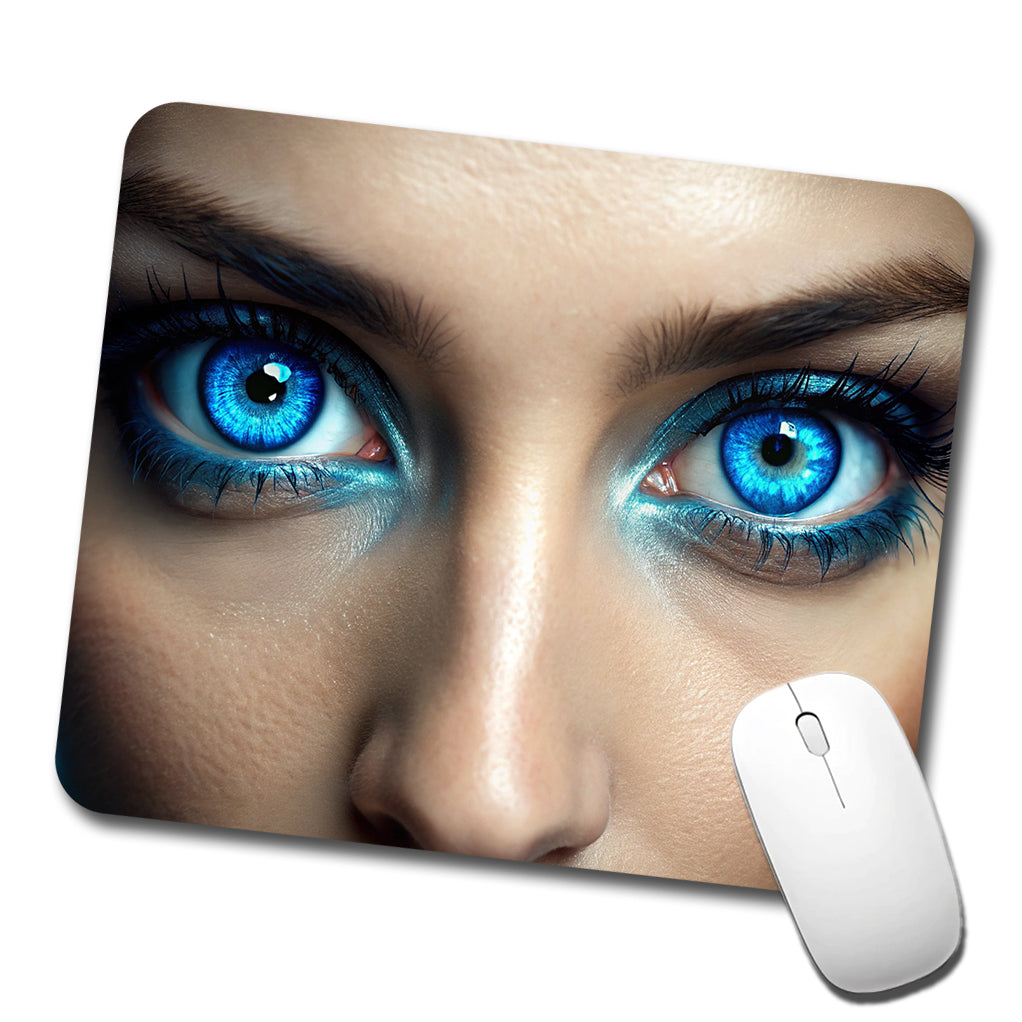 Close-Up Of Blue Eyes Low Profile Mouse Pad Mat