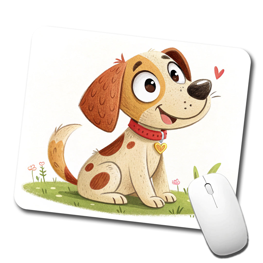 Dog Children's Illustration Style Low Profile Mouse Pad Mat