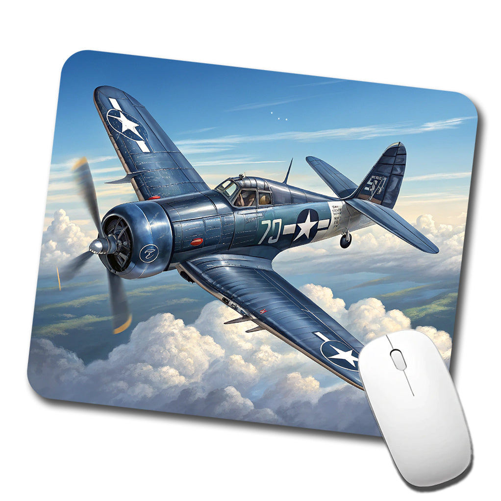 F4U Corsair WWII US Navy Marines Fighter Plane Low Profile Mouse Pad Mat