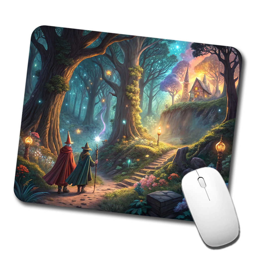 Fantasy Forest with Wizards Low Profile Mouse Pad Mat