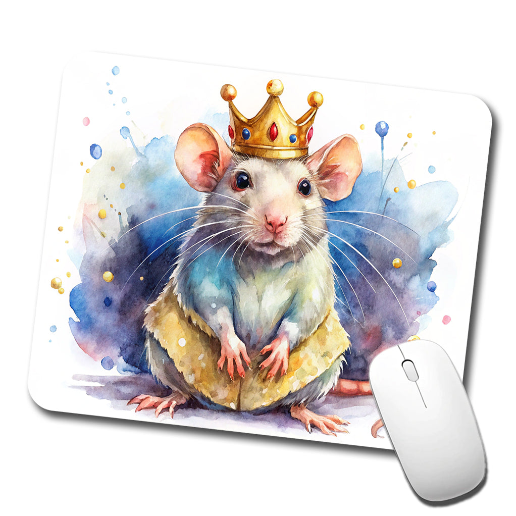 Fantasy Rat Mouse King Watercolor Low Profile Mouse Pad Mat