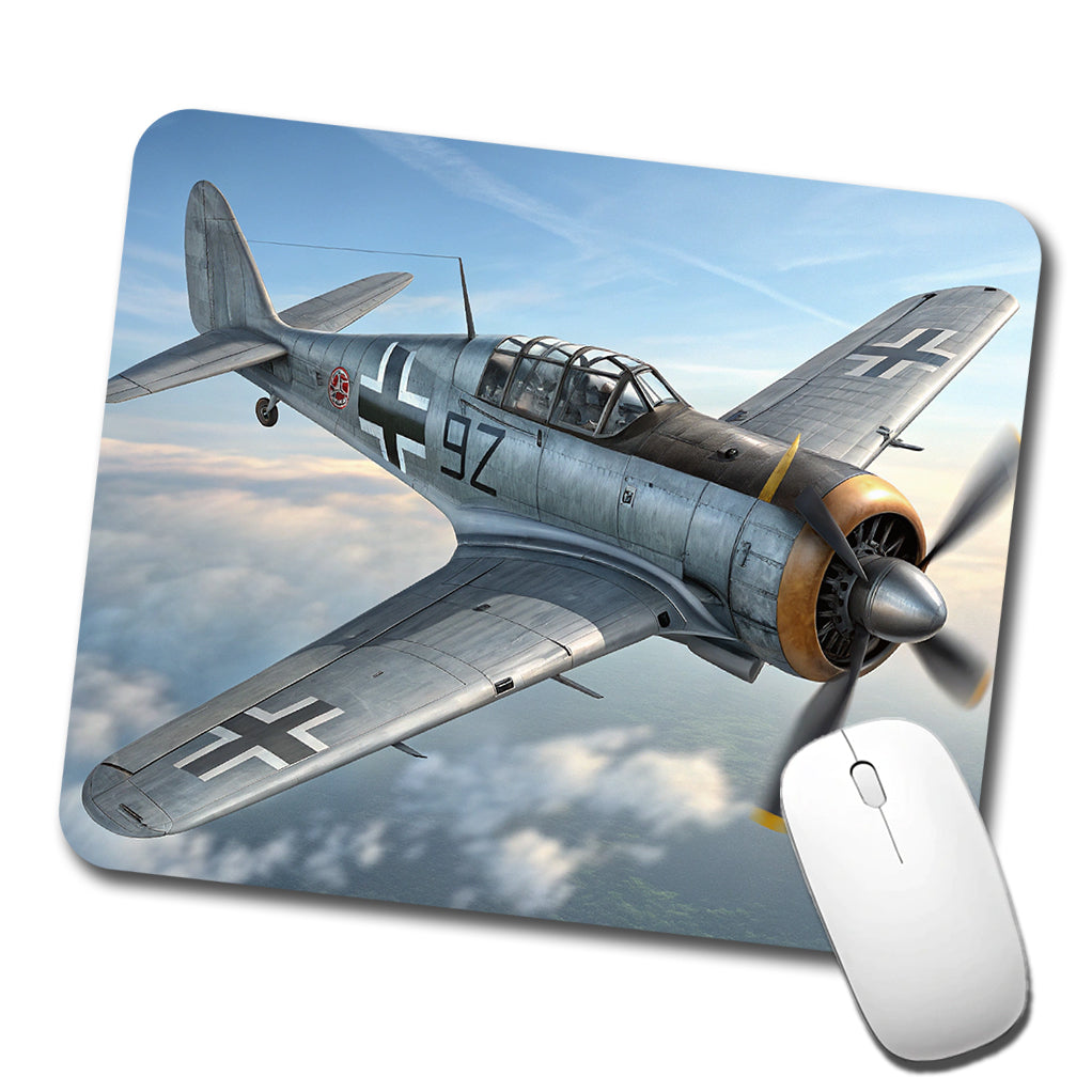 Focke Wulf Fw-190 WWII German Fighter Plane Low Profile Mouse Pad Mat