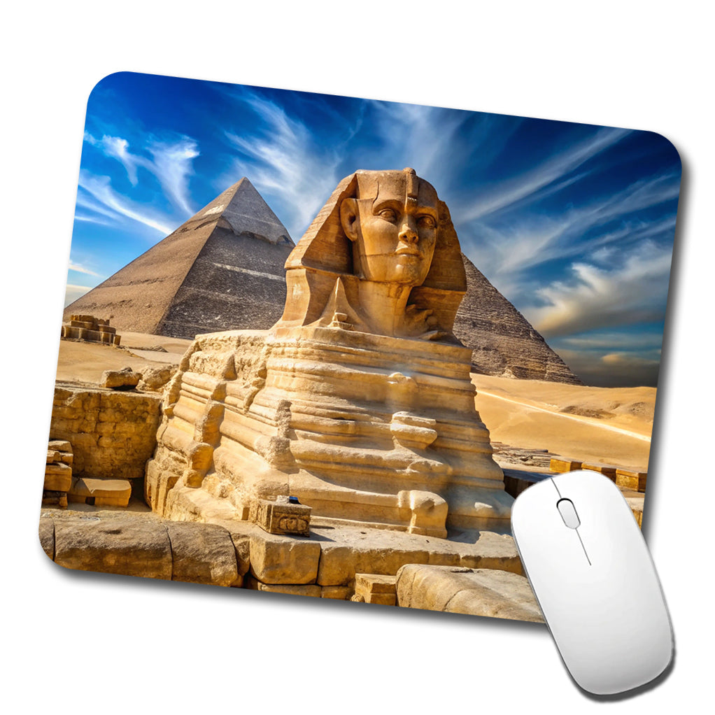 Great Sphinx Of Giza Pyramids Egypt Low Profile Mouse Pad Mat