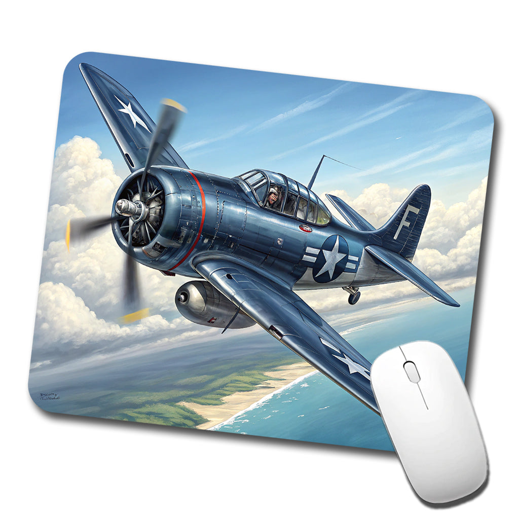 Grumman F6f Hellcat WWII US Navy Fighter Plane Low Profile Mouse Pad Mat