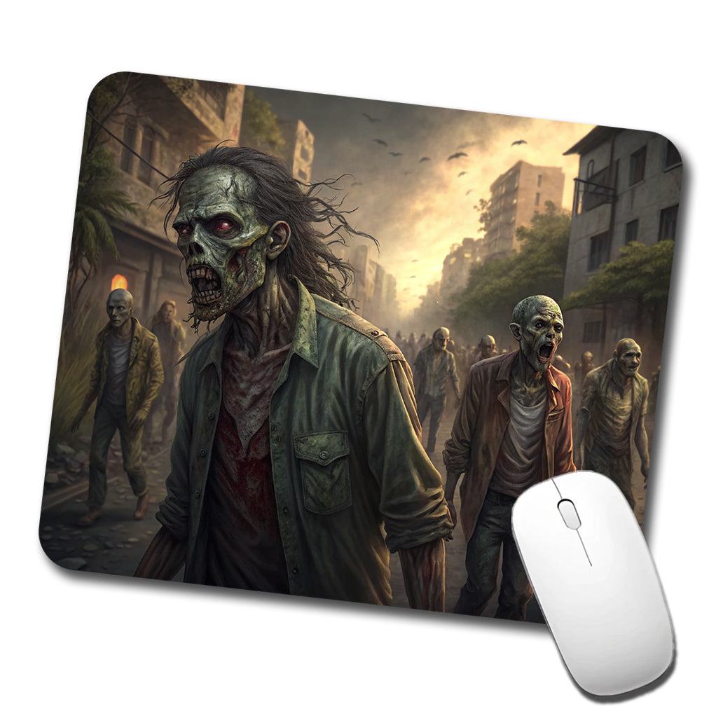 Horde Of Zombies Monsters Halloween Low Profile Mouse Pad Mat