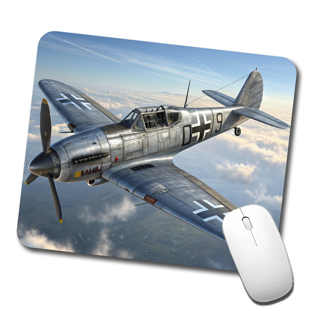 Messerschmitt Bf 109 WWII German Fighter Plane Low Profile Mouse Pad Mat