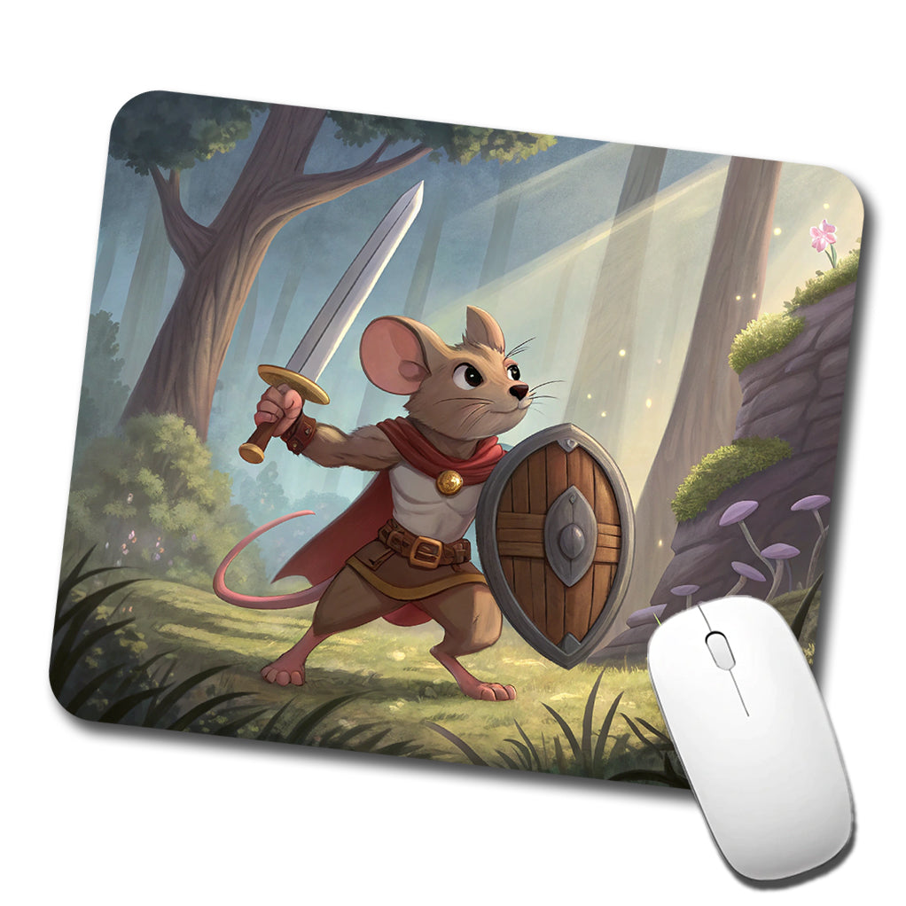 Mouse Warrior With Sword And Shield Low Profile Mouse Pad Mat