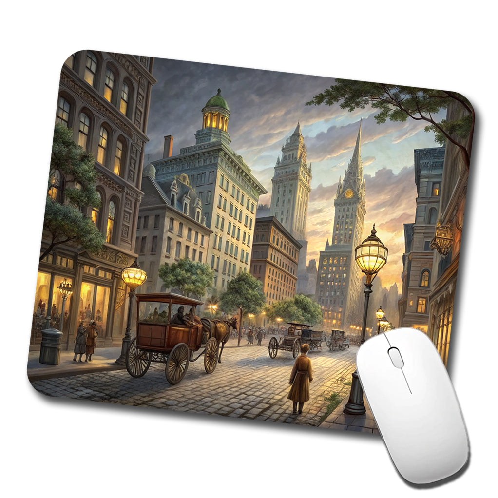 New York City Street in the 1800's Low Profile Mouse Pad Mat