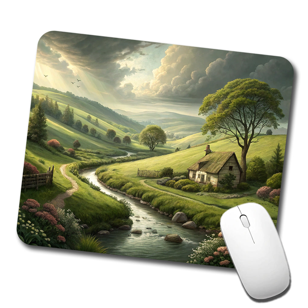 Pastoral Country Landscape Low Profile Mouse Pad Mat