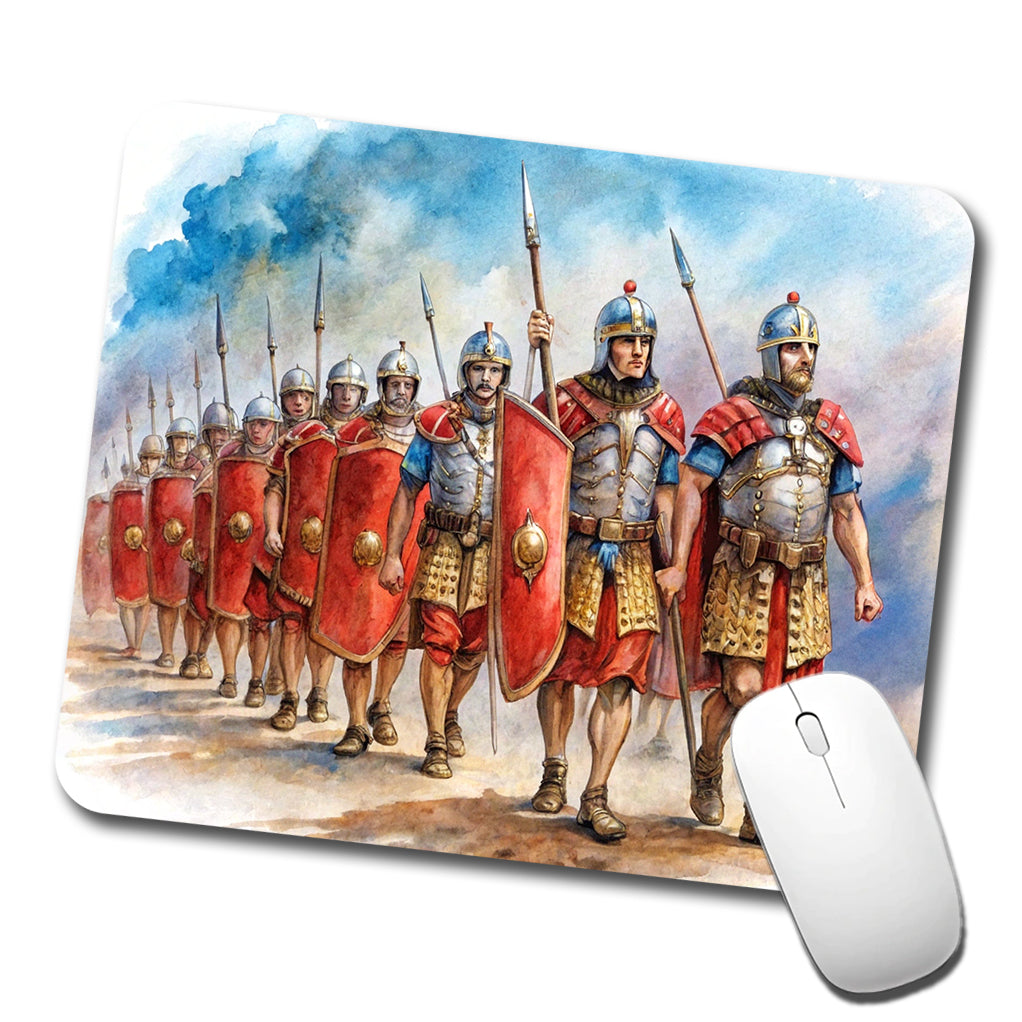 Roman Legion Marching In Formation Watercolor Low Profile Mouse Pad Mat