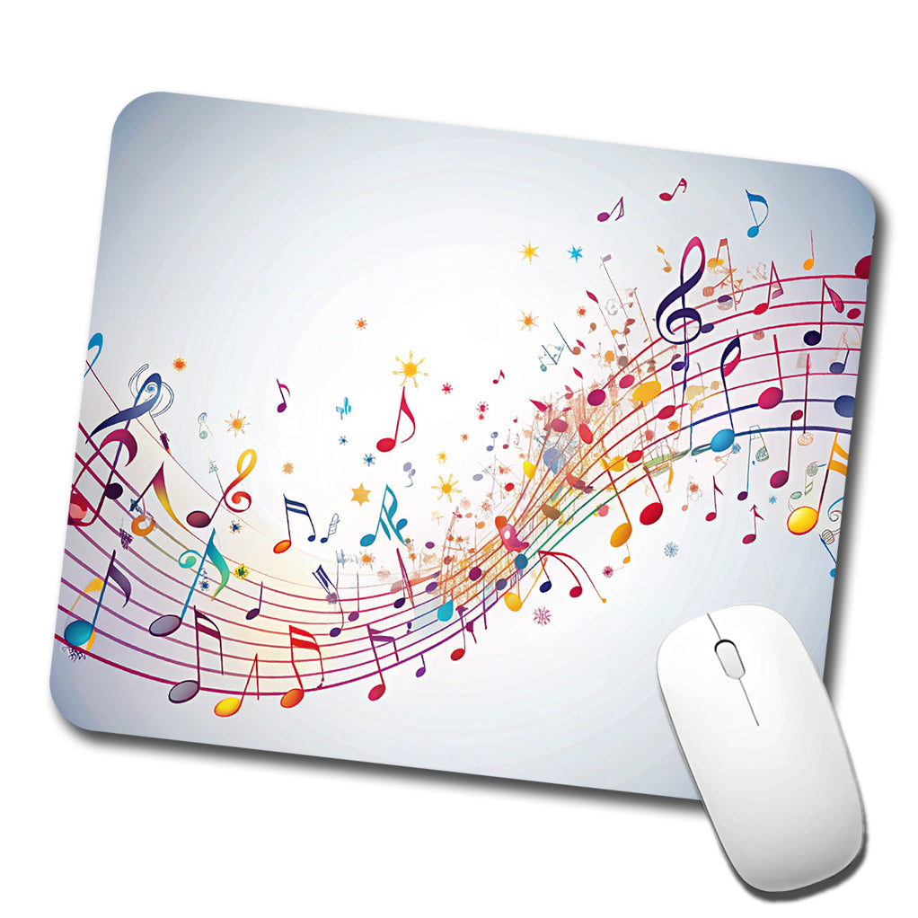 Scattered Music Notes Design Low Profile Mouse Pad Mat