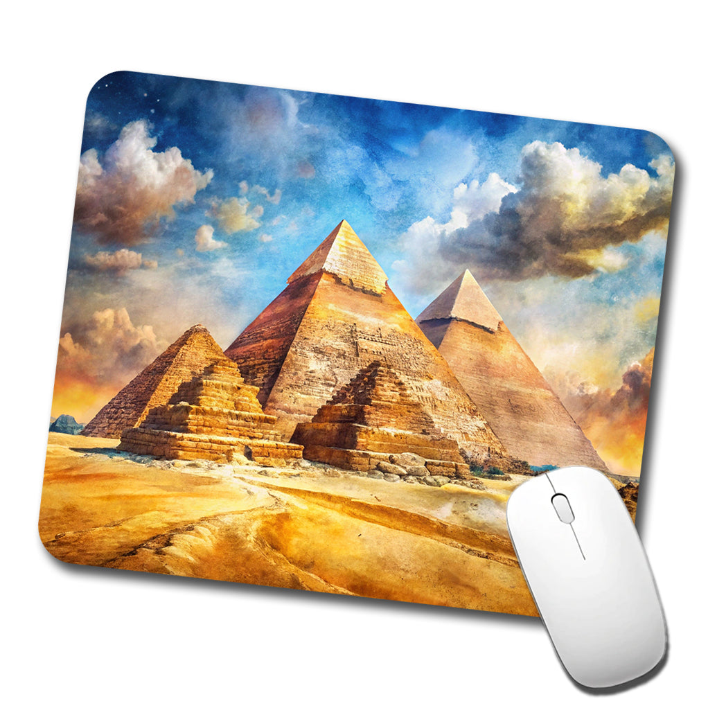 The Great Pyramids Of Giza Watercolor Low Profile Mouse Pad Mat