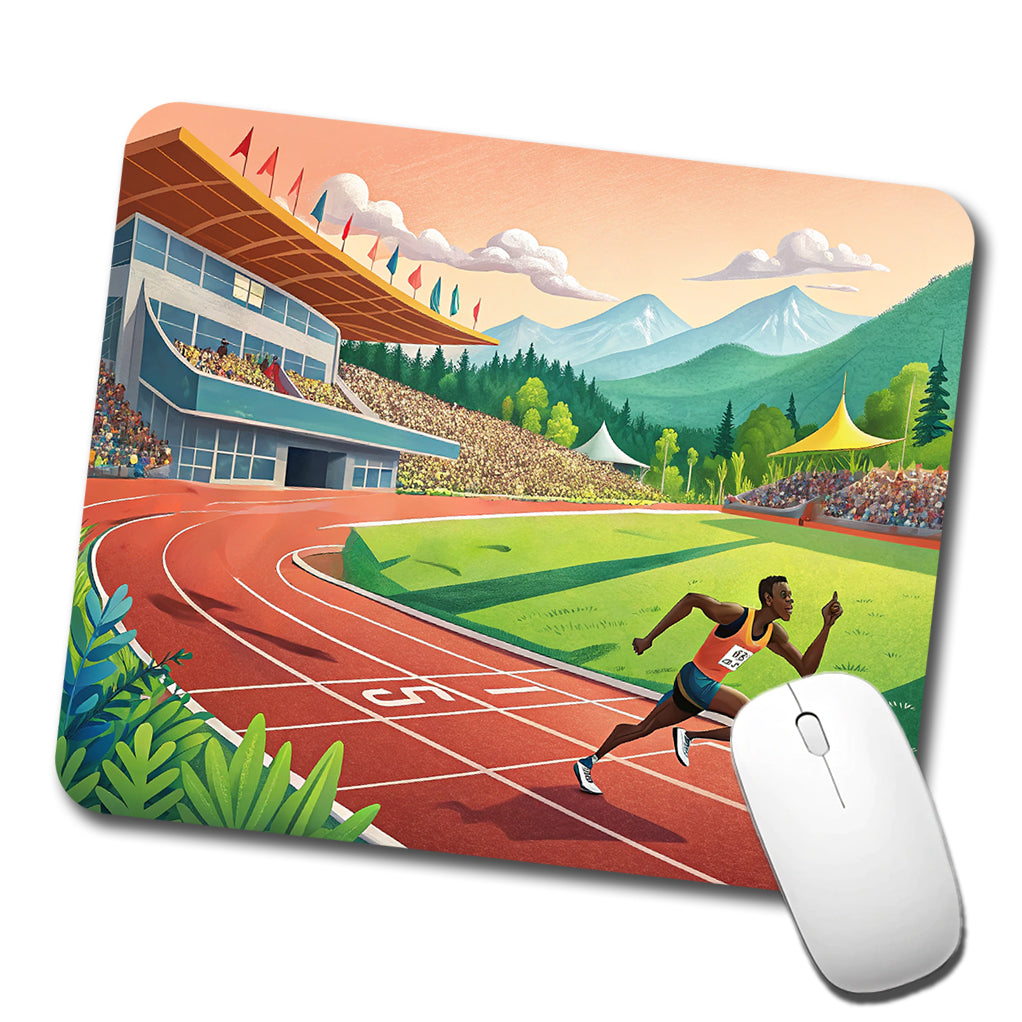 Track And Field Running Race Dash Low Profile Mouse Pad Mat