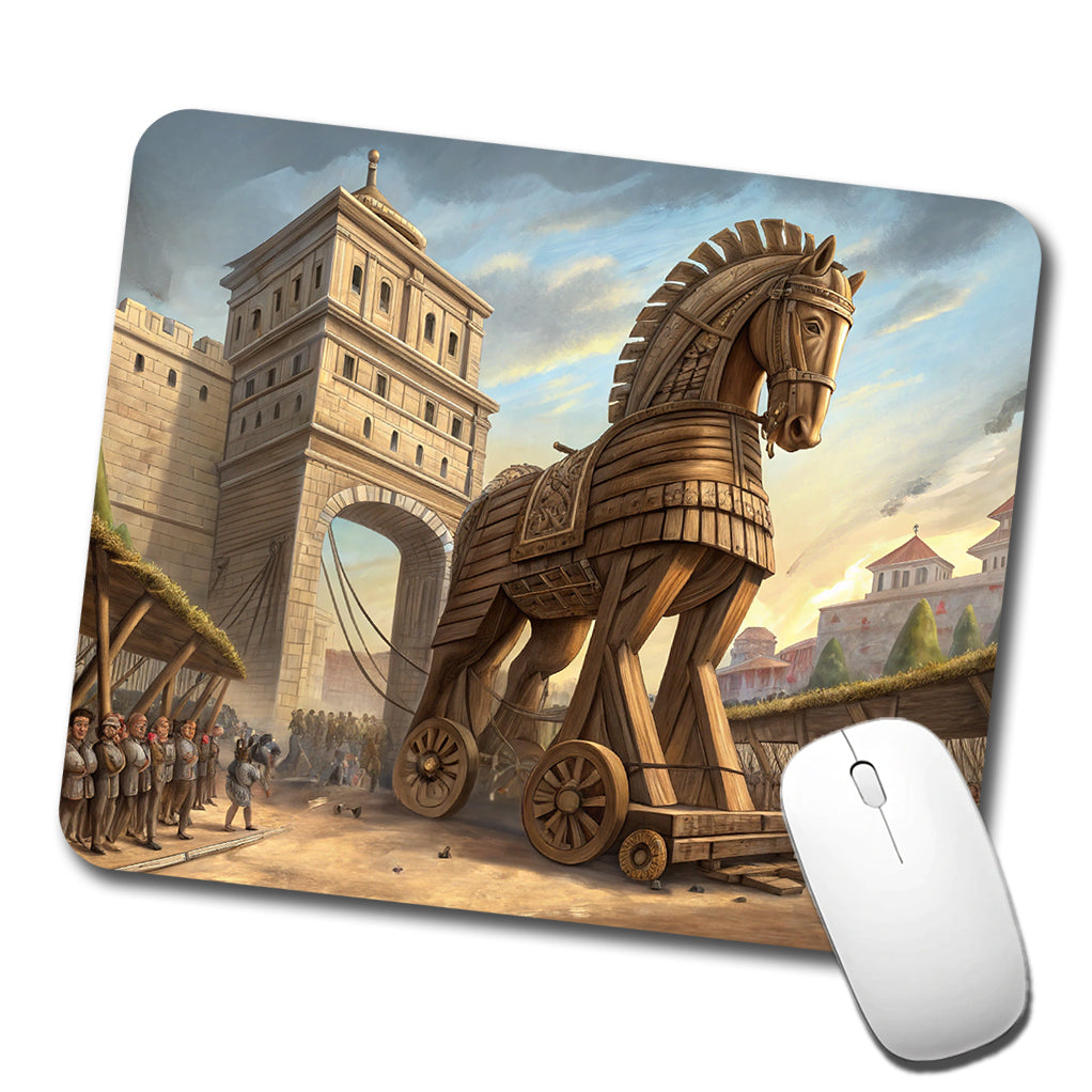Trojan Horse Being Brought Into Troy Homer's Iliad War Low Profile Mouse Pad Mat