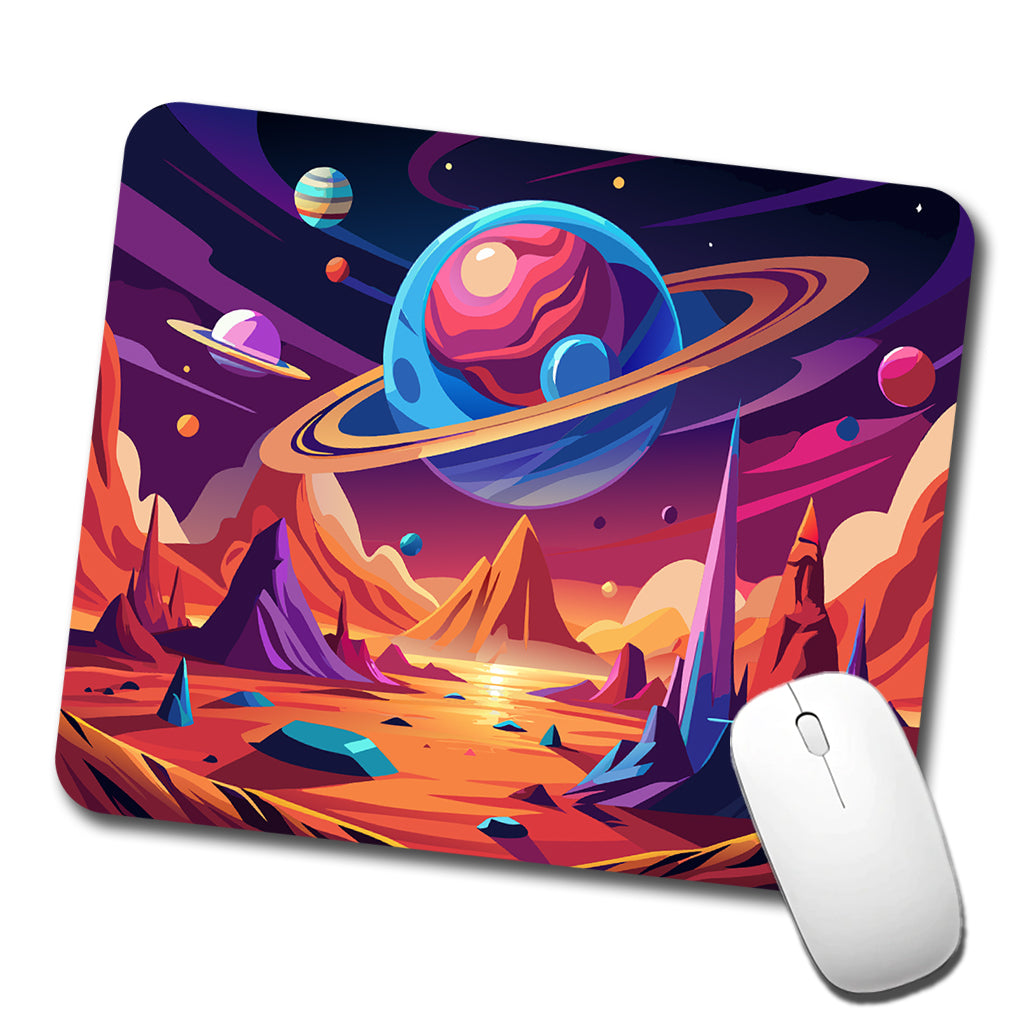 Vibrant Colored Sci-fi Hostile Alien Planet Low Profile Mouse Pad Mat