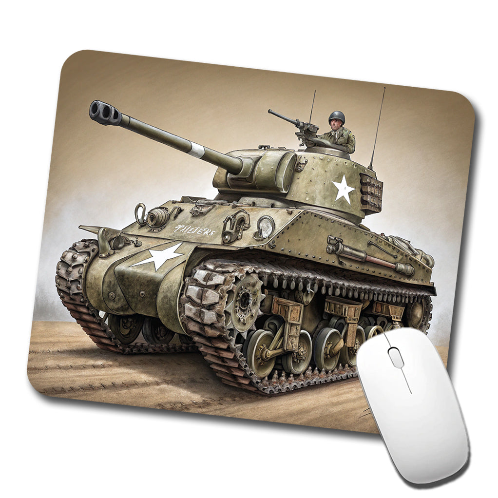 WWII M4 Sherman US Medium Tank Low Profile Mouse Pad Mat