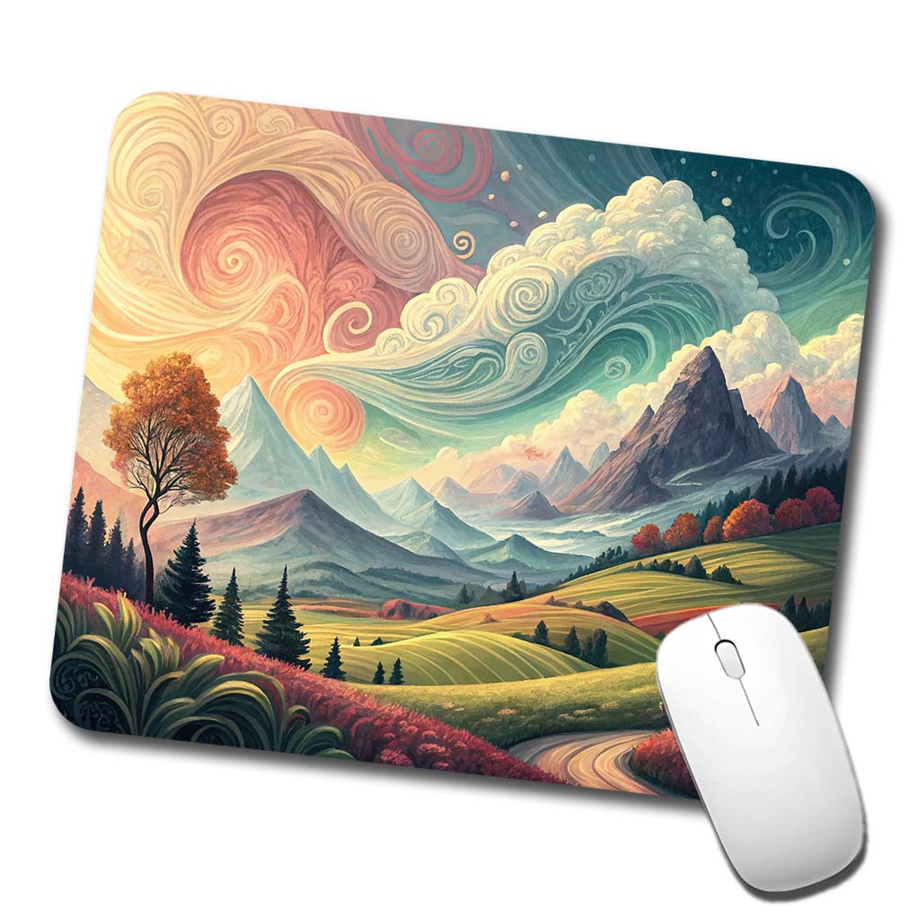 Abstract Tranquil Landscape Low Profile Mouse Pad Mat