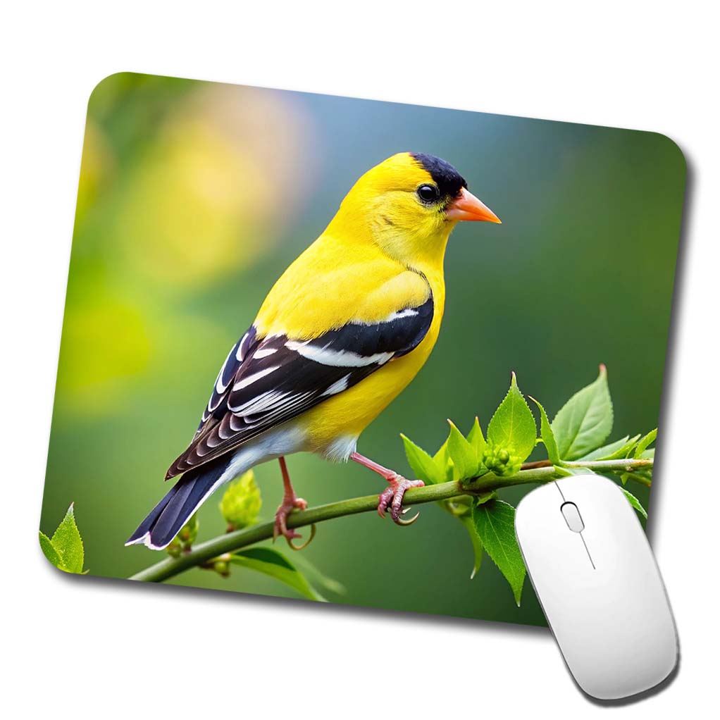 American Goldfinch Backyard Bird Low Profile Mouse Pad Mat
